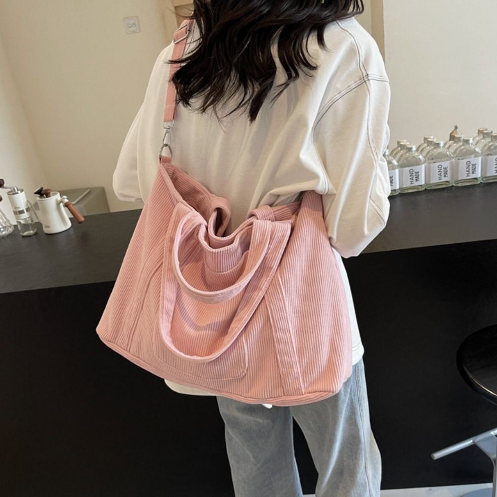Casual Solid Color Corduroy Sh - Shopper Tote Canvas review and price