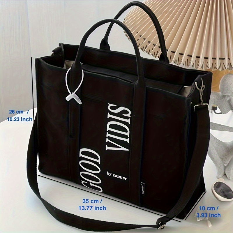 Letter Print Canvas Tote Bag,  - Shopper Tote Canvas review and price