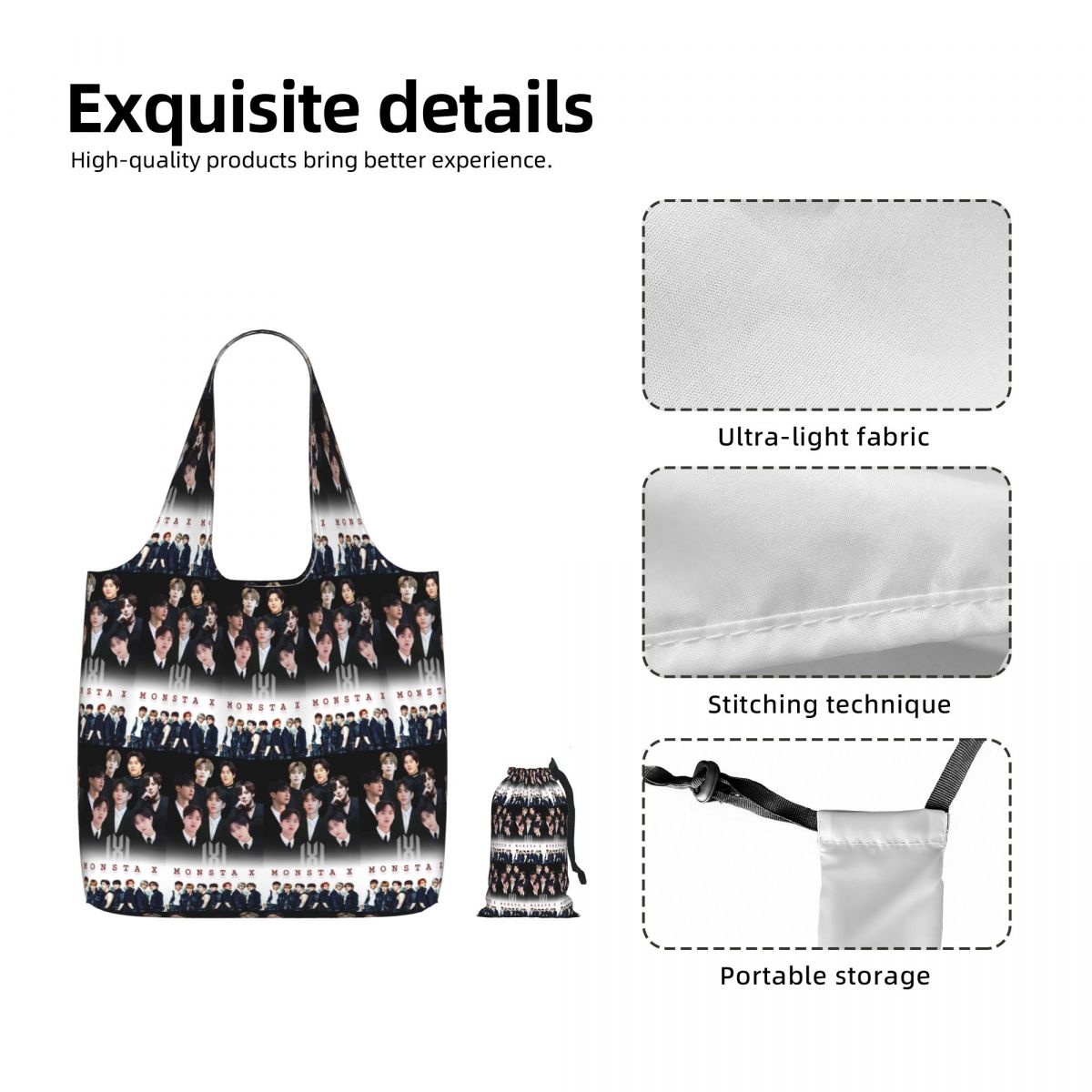 Monsta X Kpop Shopping Tote Ba - Women X Bags review and price