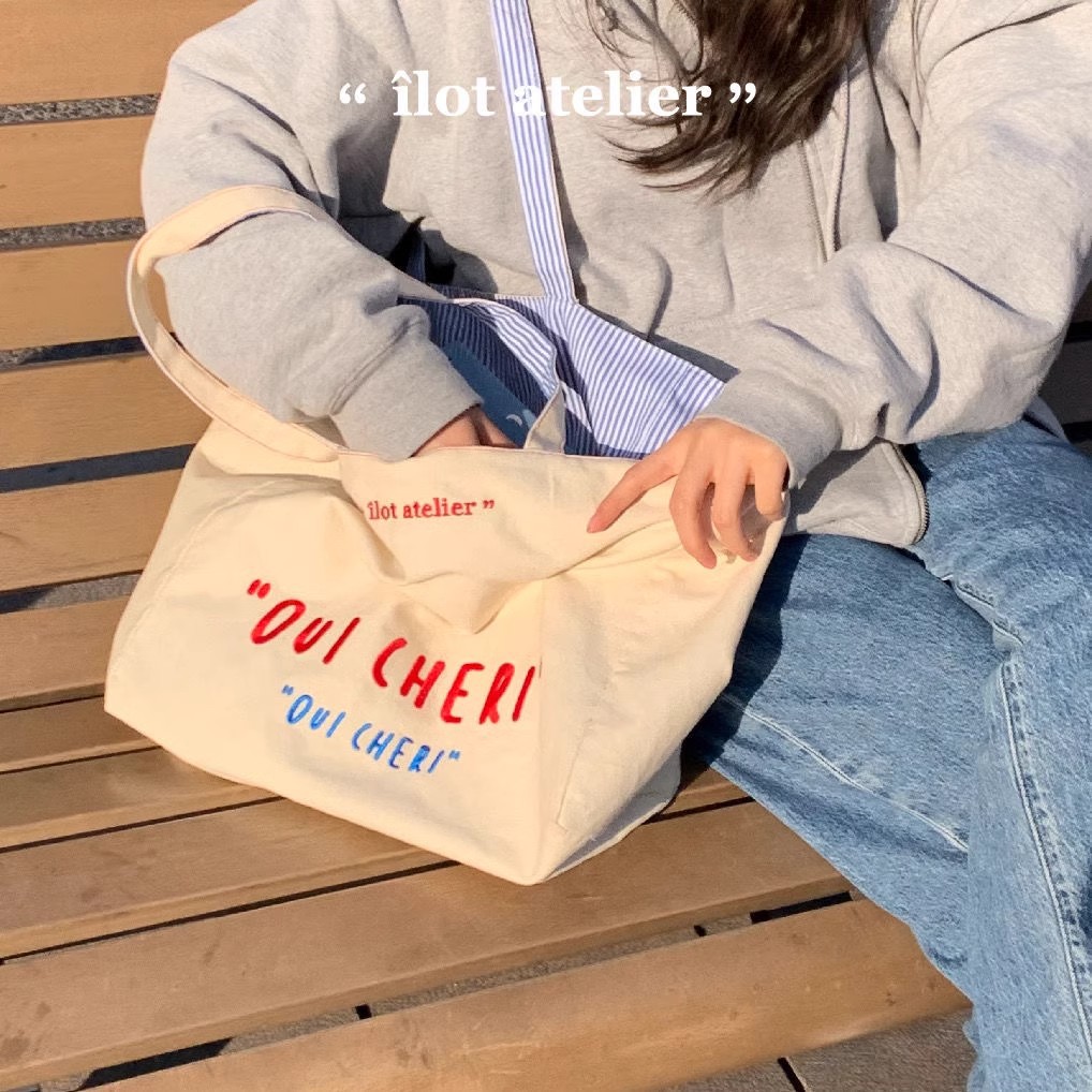 Versatile Double Striped Embro - Shopper Tote Canvas review and price