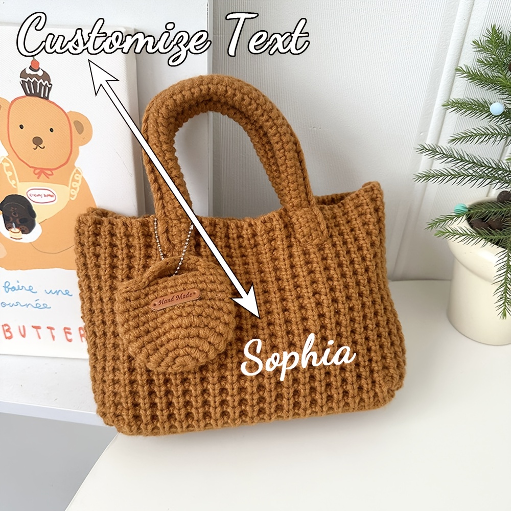 Custom Name Knitted Tote Bag W - Women Bags Name review and price