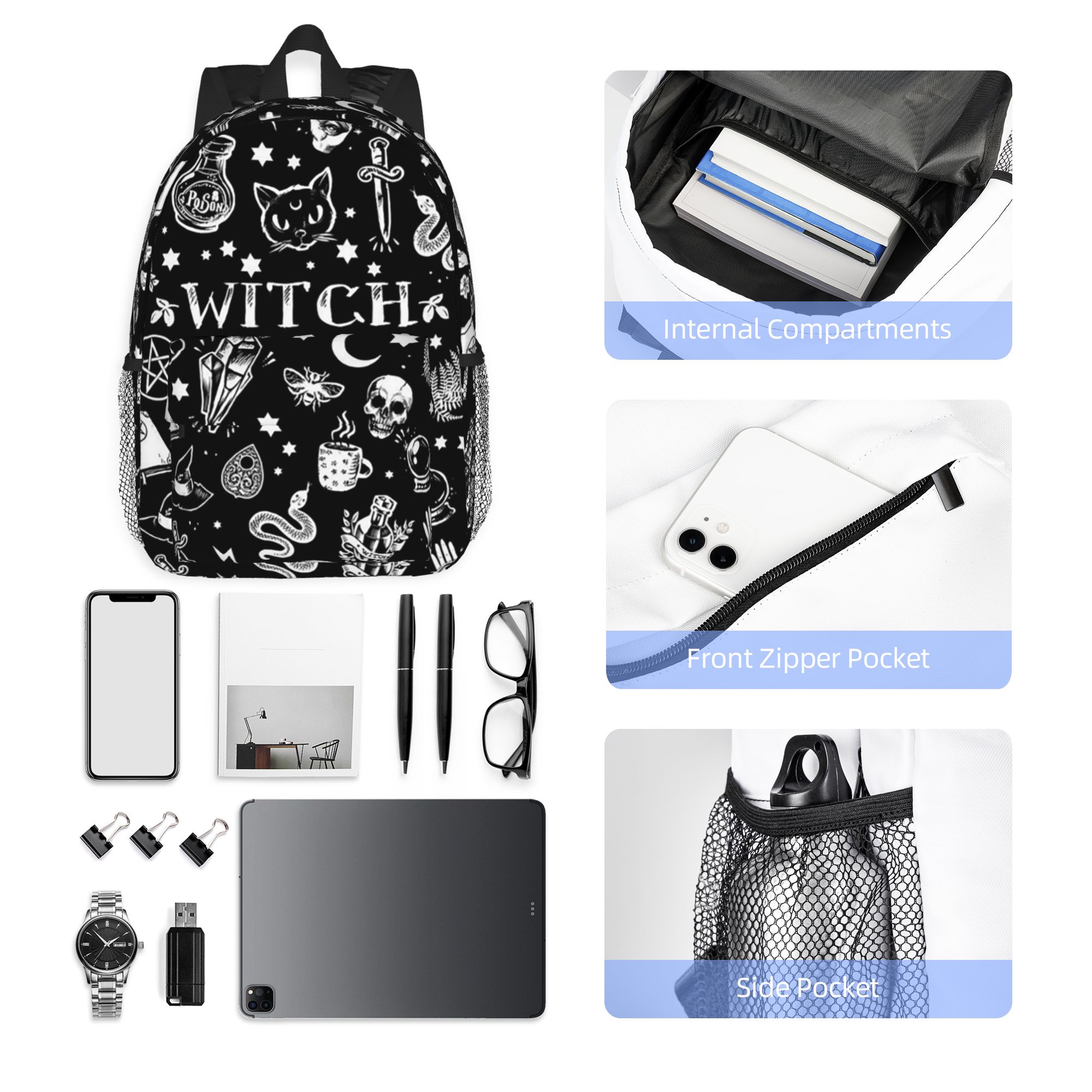 Skull Cat Moon Gothic Design B - Women Bags Designer Sale review and price